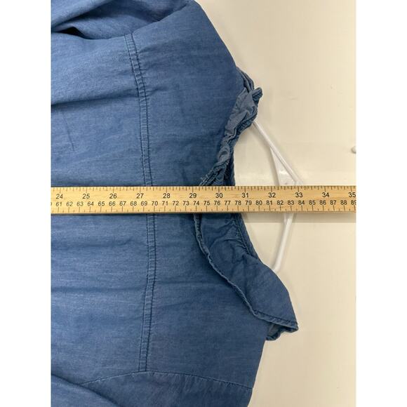Speed Control New York Womens Dress Size Large Chambray Faux Wrap Ruffled - Picture 12 of 13